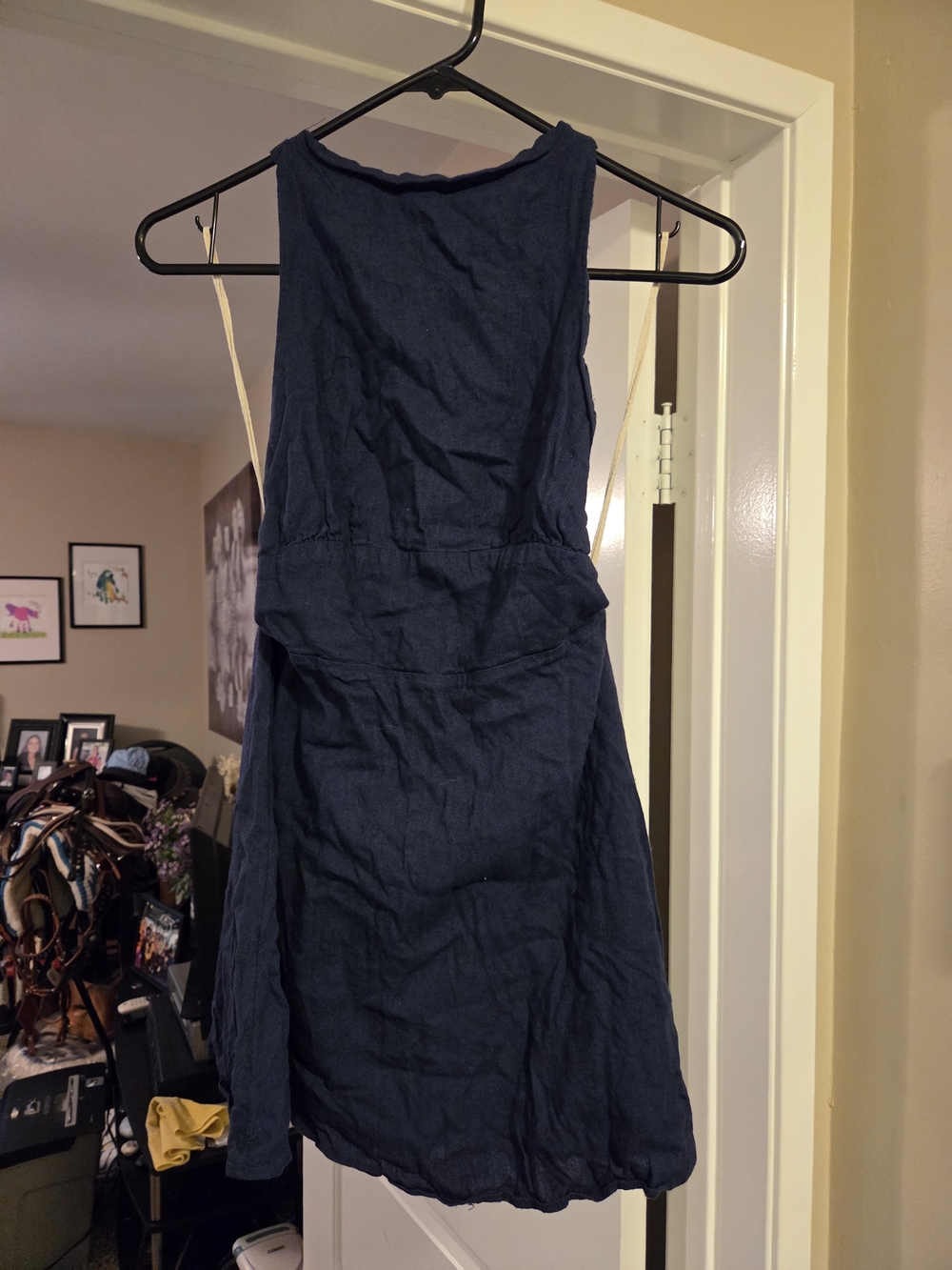 Backless Navy Casual Tank Dress